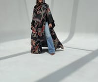Crepe-Silk Abaya w Chiffon Tarha E1 thumb 7