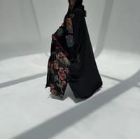 Crepe-Silk Abaya w Chiffon Tarha E1 thumb 8