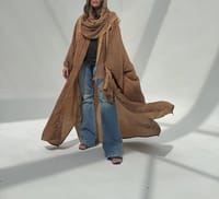 Crepe-Silk Abaya w Chiffon Tarha E14 thumb 1