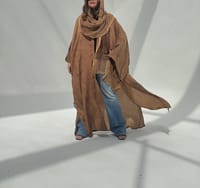 Crepe-Silk Abaya w Chiffon Tarha E14 thumb 5