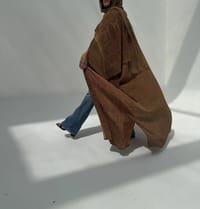 Crepe-Silk Abaya w Chiffon Tarha E14 thumb 3
