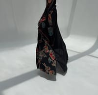 Crepe-Silk Abaya w Chiffon Tarha E1 thumb 10
