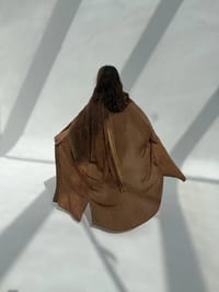 Crepe-Silk Abaya w Chiffon Tarha E14 thumb 2