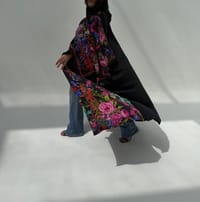Crepe-Silk Abaya w Chiffon Tarha E12 thumb 12