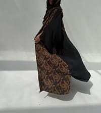 Crepe-Silk Abaya w Chiffon Tarha E11 thumb 12