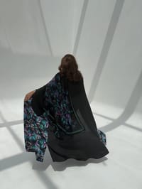 Crepe-Silk Abaya w Chiffon Tarha E3 thumb 4