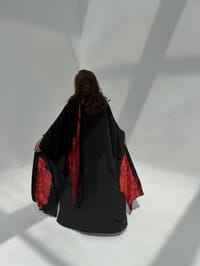 Crepe-Silk Abaya w Chiffon Tarha E8 thumb 7