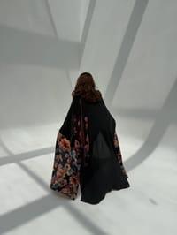 Crepe-Silk Abaya w Chiffon Tarha E6 thumb 10