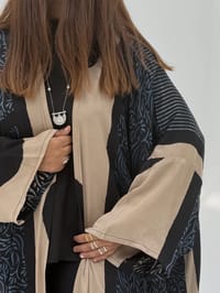 Bisht Pure Silk Handblock Abaya A1 thumb 4