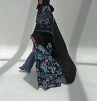 Crepe-Silk Abaya w Chiffon Tarha E3 thumb 7