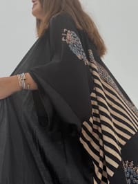 Bisht Pure Silk Handblock Abaya A3 thumb 3