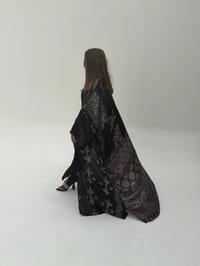 Bisht Pure Silk Handblock Abaya A6 thumb 5