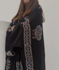 Bisht Pure Silk Handblock Abaya A7 thumb 4