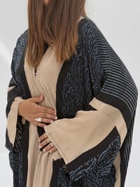 Bisht Pure Silk Handblock Abaya A1 thumb 10