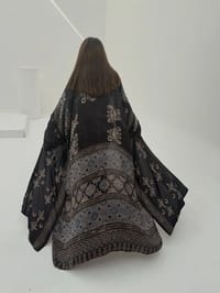 Bisht Pure Silk Handblock Abaya A6 thumb 2