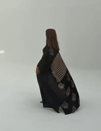 Bisht Pure Silk Handblock Abaya A3 thumb 9