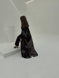 Bisht Pure Silk Handblock Abaya A7 thumb 9