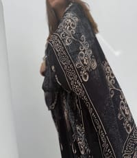 Bisht Pure Silk Handblock Abaya A6 thumb 9