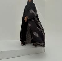 Bisht Pure Silk Handblock Abaya A7 thumb 10