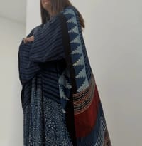 Bisht Pure Silk Handblock Abaya A8 thumb 4