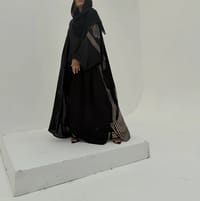 Bisht Pure Silk Handblock Abaya A10 thumb 2