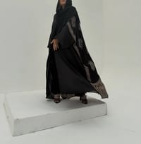 Bisht Pure Silk Handblock Abaya A10 thumb 5