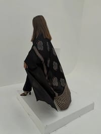 Bisht Pure Silk Handblock Abaya A10 thumb 9
