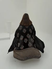 Bisht Pure Silk Handblock Abaya A10 thumb 6