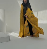Bisht Pure Silk Handblock Abaya A15 thumb 10