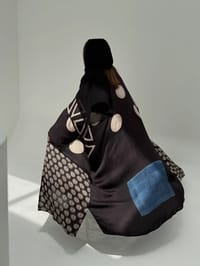 Bisht Pure Silk Handblock Abaya A11 thumb 1