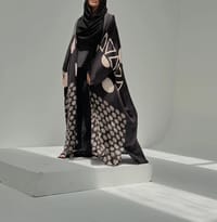 Bisht Pure Silk Handblock Abaya A11 thumb 2