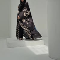 Bisht Pure Silk Handblock Abaya A11 thumb 4