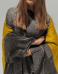 Bisht Pure Silk Handblock Abaya A13 thumb 1