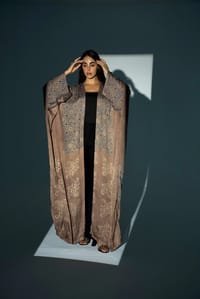 Bisht Pure Silk Handblock Abaya A21 thumb 2