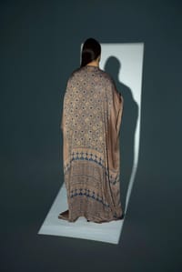 Bisht Pure Silk Handblock Abaya A21 thumb 3