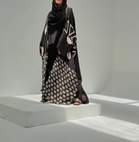 Bisht Pure Silk Handblock Abaya A11 thumb 9