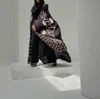Bisht Pure Silk Handblock Abaya A11 thumb 8