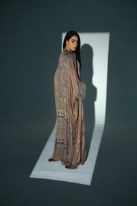 Bisht Pure Silk Handblock Abaya A21 thumb 4