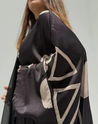 Bisht Pure Silk Handblock Abaya A11 thumb 11