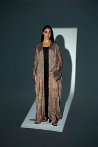 Bisht Pure Silk Handblock Abaya A21 thumb 10