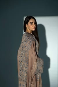 Bisht Pure Silk Handblock Abaya A21 thumb 8
