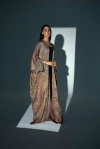 Bisht Pure Silk Handblock Abaya A21 thumb 6