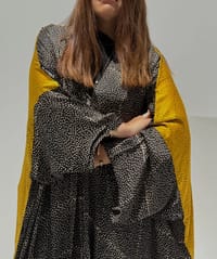 Bisht Pure Silk Handblock Abaya A13 thumb 11