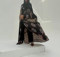 Bisht Pure Silk Handblock Abaya A5 thumb 6