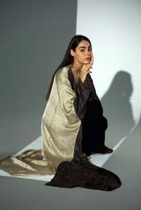Bisht Pure Silk Handblock Abaya A26 thumb 2