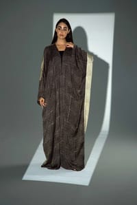 Bisht Pure Silk Handblock Abaya A26 thumb 3