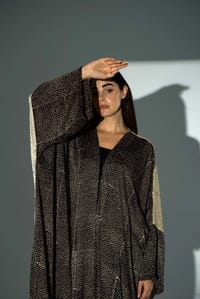 Bisht Pure Silk Handblock Abaya A26 thumb 5