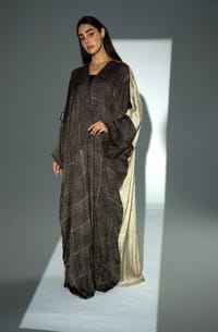 Bisht Pure Silk Handblock Abaya A26 thumb 6