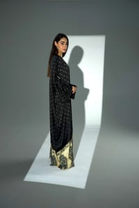 Bisht Pure Silk Handblock Abaya A31 thumb 5