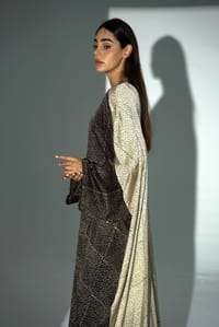 Bisht Pure Silk Handblock Abaya A26 thumb 11